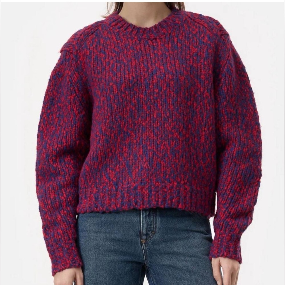 NWT CLOSED Cropped Crewneck Wool Sweater in‎ Chili Pepper Red Size Medium